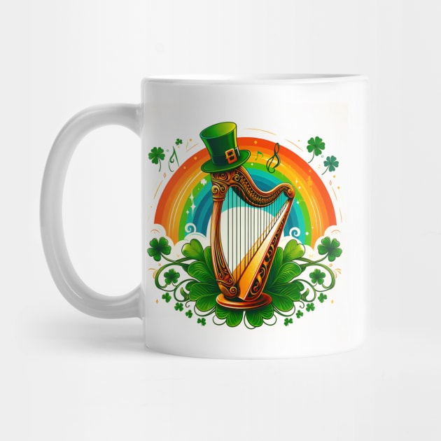 Fans Of Irish Music And This Harp And Shamrock Drawing is a must for St. Patrick's Day. by click2print